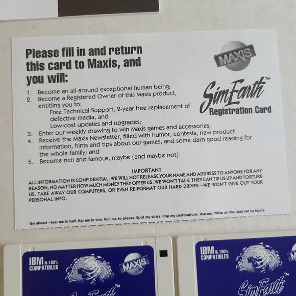PC Game Maxis Sim Earth The Living Planet IBM PC 1990 Big Box 3.5 & 5.25… - Picture 14 of 16